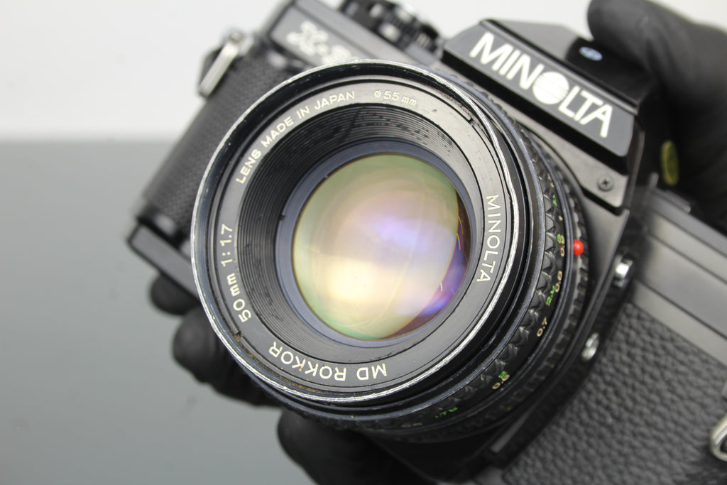 Minolta X-300 + MD Rokkor 50mm 1:1.7 55mm objektiivi