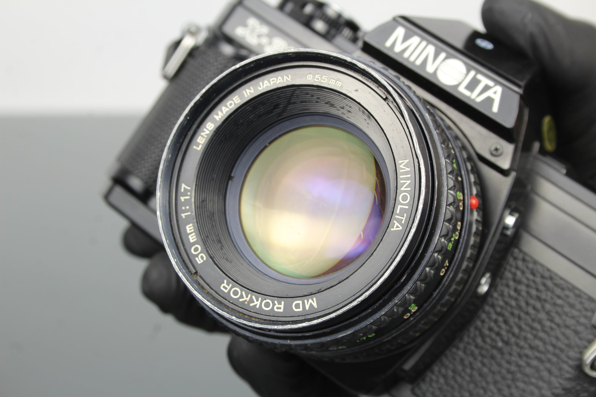 Minolta X-300 + MD Rokkor 50mm 1:1.7 55mm objektiivi